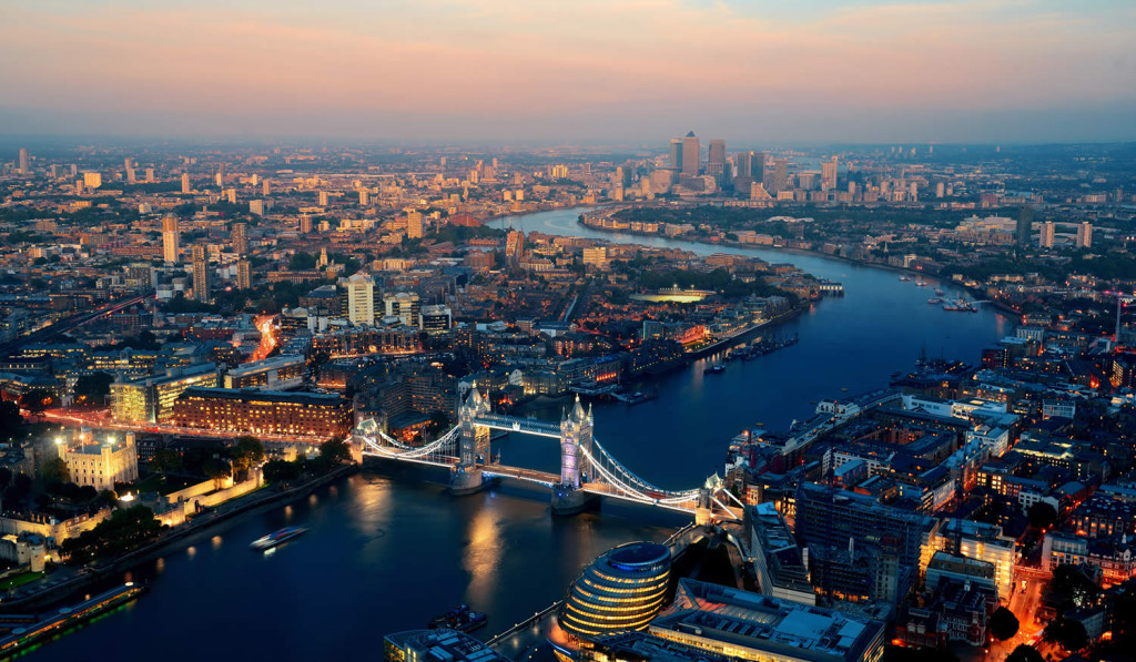 Aerial panorama of Thames and Tower Bridge, London City Mortgages