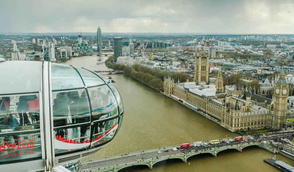 View of House of Commons and Thames River from Eye wheel, London City Mortgages