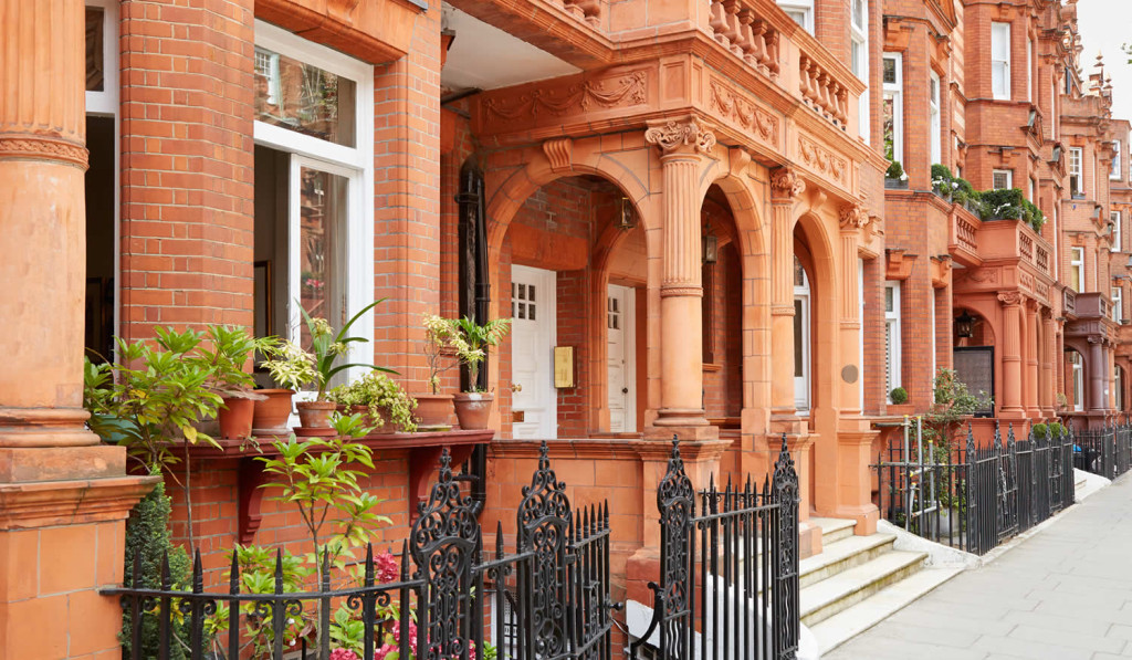 Prestigious red brick houses near Sloan Square, London City Mortgages