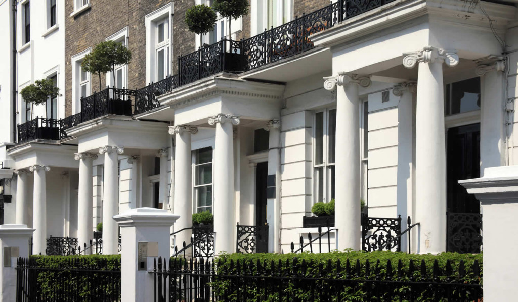 Regency Georgian terraced town houses Kensington, London City Mortgages