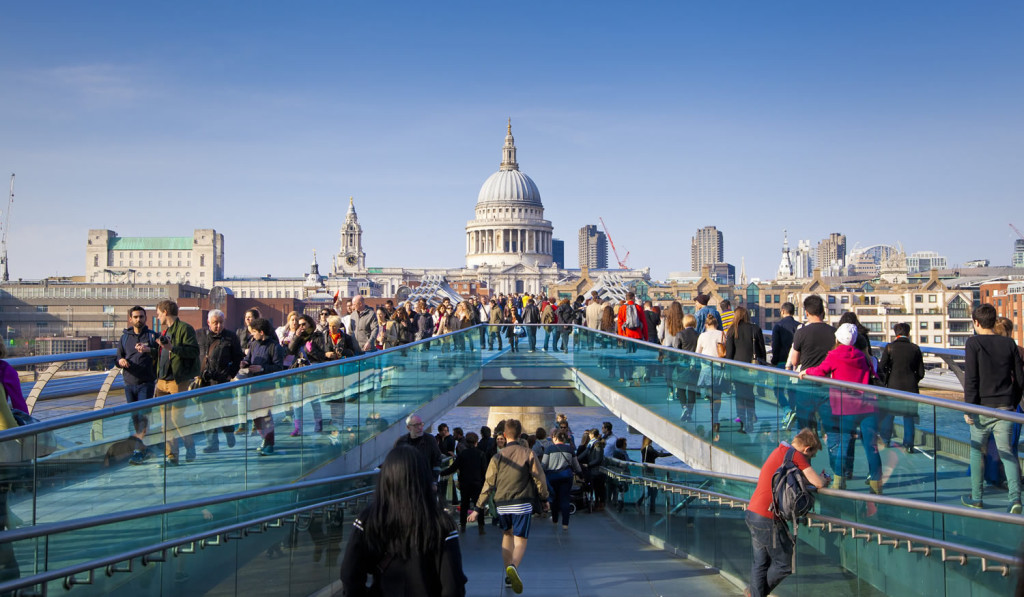 South Bank Millennium Bridge walk to St Pauls, London City Mortgages