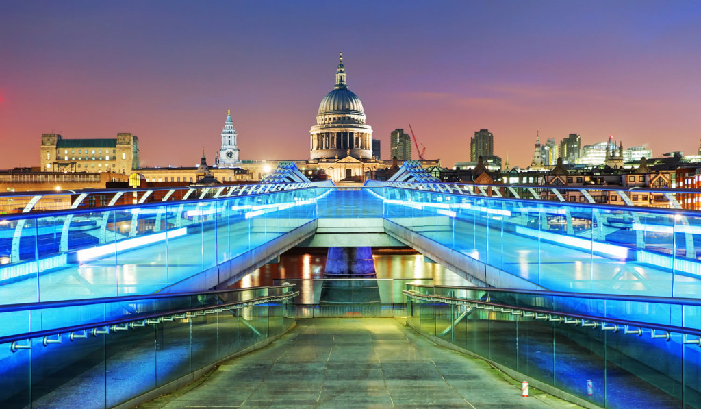 St Pauls and Millennium Bridge from Tate Modern, London City Mortgages