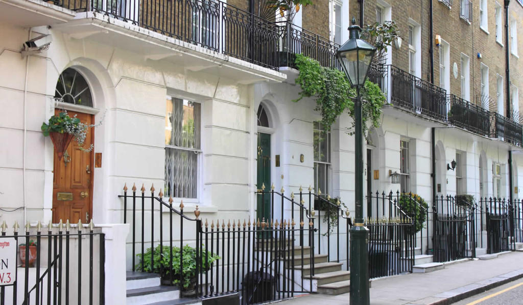 Typical luxury Georgian townhouses West London City Mortgages