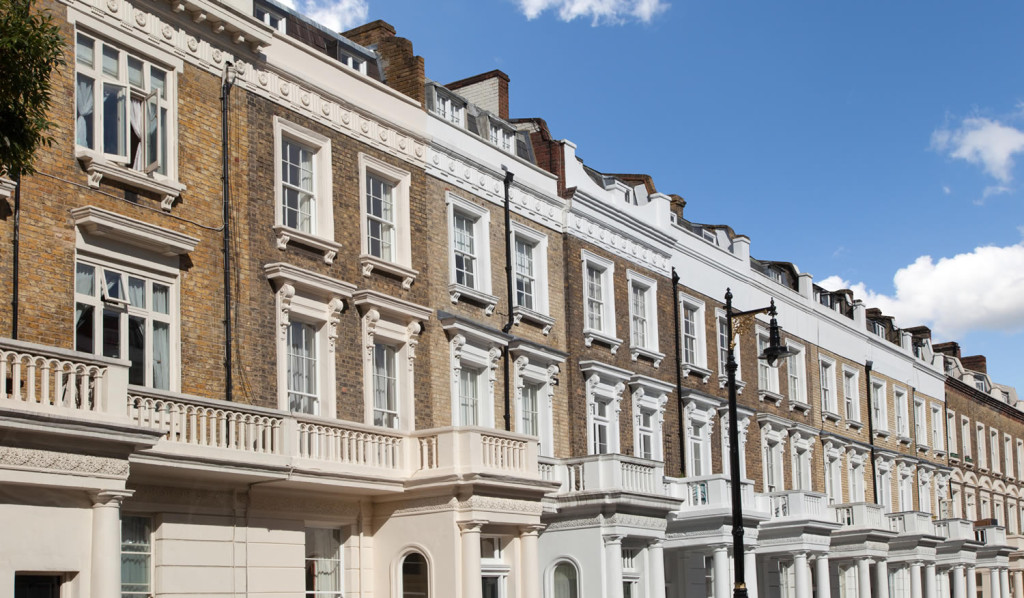 Imposing Georgian stucco flats, London City Mortgages