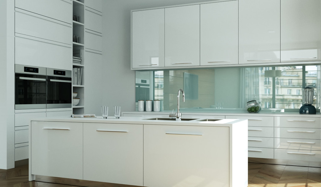 Luxury apartment white kitchen modern apliances London City Mortgages