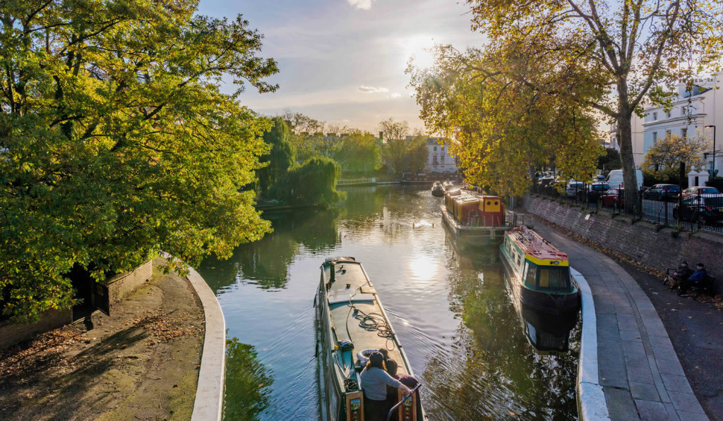 Sunny day terraced homes regents canal London City Mortgages