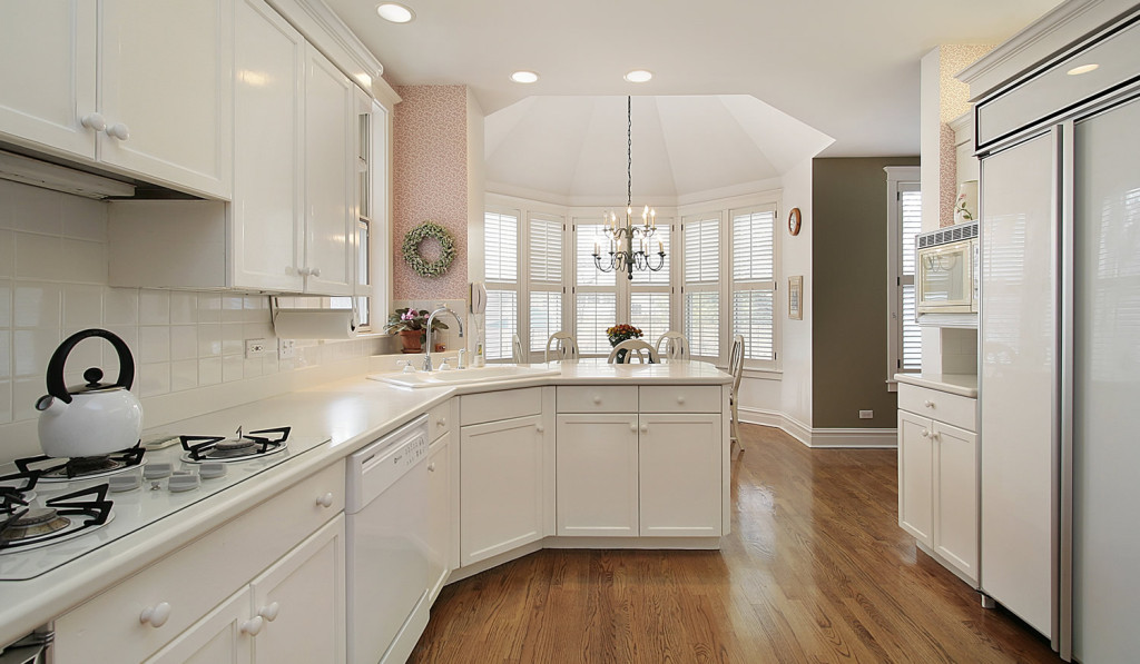 White cabinetry kitchen breakfast area London City Mortgages