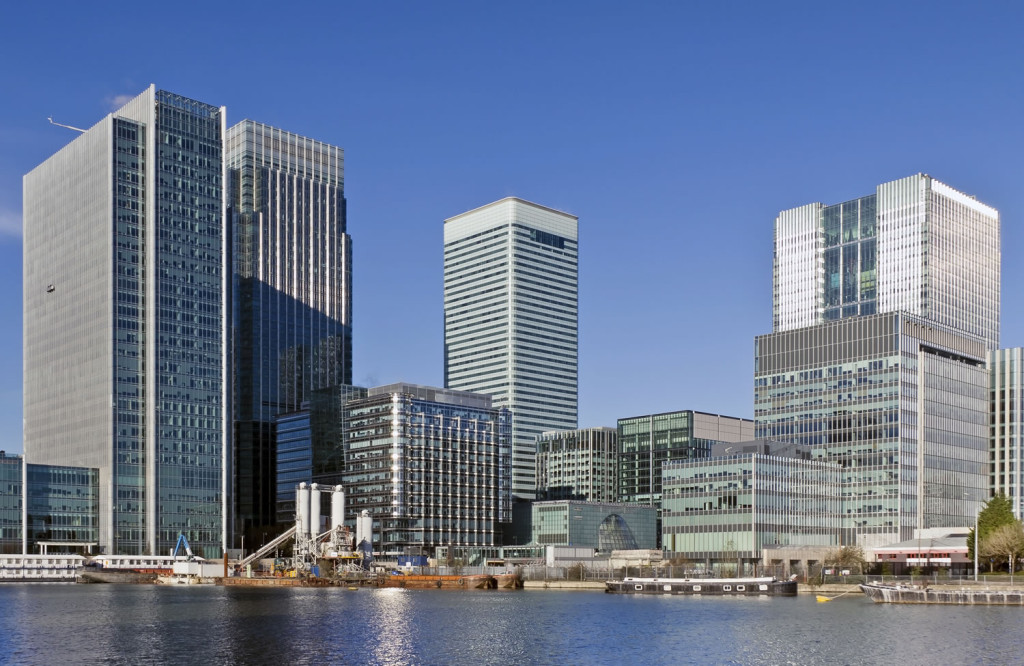 High skyscrapers Canary Wharf London City Mortgages