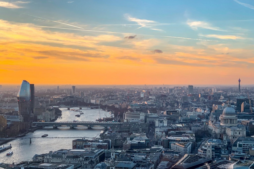 Sunset skyline St Pauls west end London City Mortgages